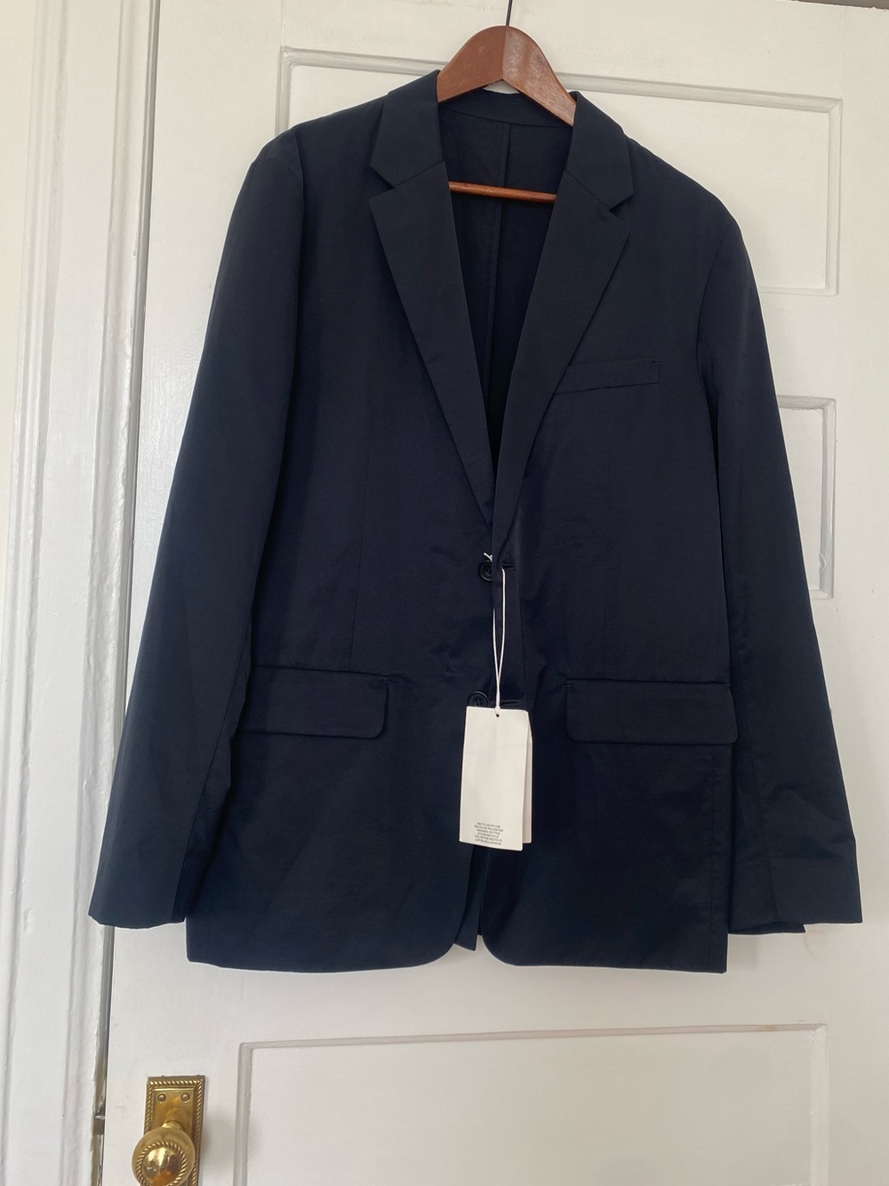COS Men's Regular Fit Single-Breasted Nylon-Cotton Blazer
